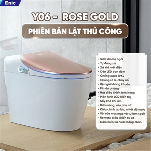 Bồn cầu thông minh Enic SMART Y06 (Lật thủ công - Rose gold)