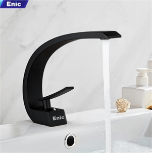 Vòi rửa lavabo Enic bán nguyệt (Vàng đen)