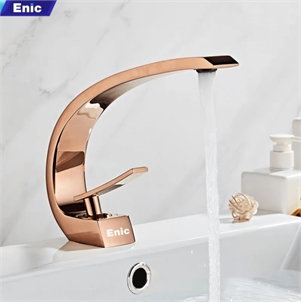 Vòi rửa lavabo Enic bán nguyệt (Vàng hồng)