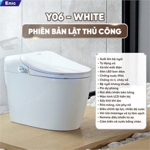 Bồn cầu thông minh Enic SMART Y06 (Lật thủ công - White)