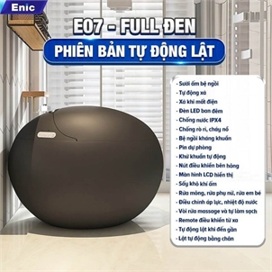 Bồn cầu thông minh Enic SMART E (Màu đen - Tự động lật)