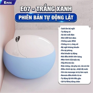 Bồn cầu thông minh Enic SMART E (Trắng xanh - Tự động lật) 