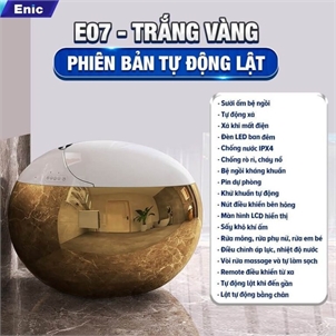 Bồn cầu thông minh Enic SMART E (Trắng vàng - Tự động lật)