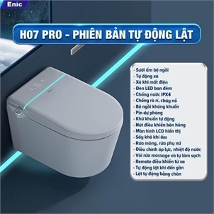 Bồn cầu treo tường thông minh Enic SMART H07 Pro (Phiên bản tự động lật)