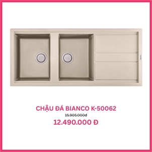 Chậu đá rửa chén Malloca BIANCO K-50062