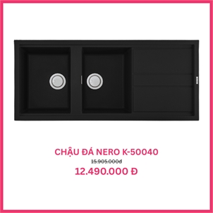 Chậu rửa bát đá Malloca NERO K-50040