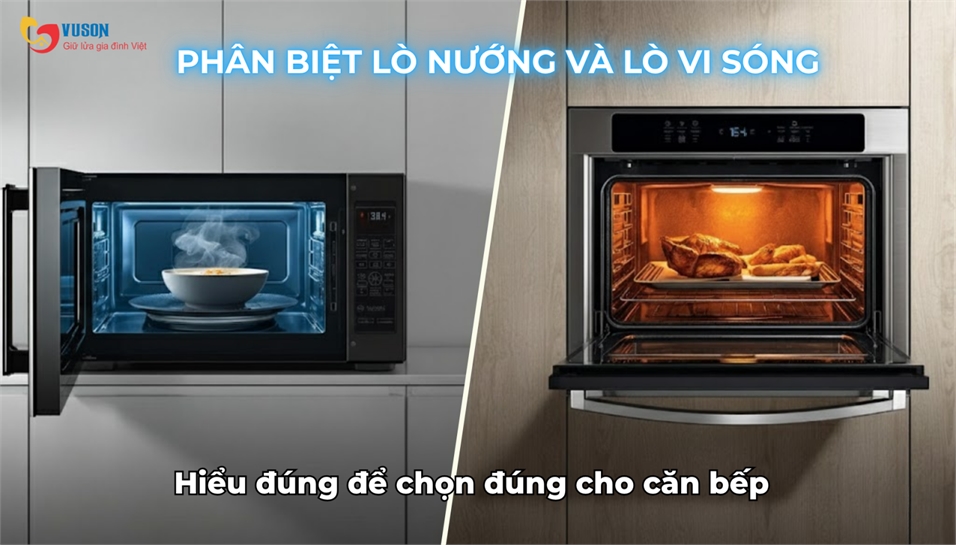 Phân biệt lò nướng và lò vi sóng – Hiểu đúng để chọn đúng cho căn bếp gia đình
