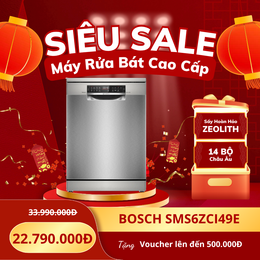 Máy rửa chén Bosch TGB.SMS6ZCI49E Tích hợp ZEOLITH - Sấy hoàn hảo