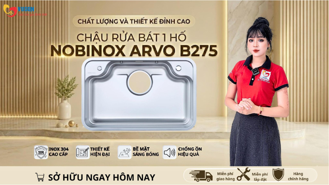 Đánh Giá Chậu Rửa Bát Nobinox ARVO B275 Chi Tiết
