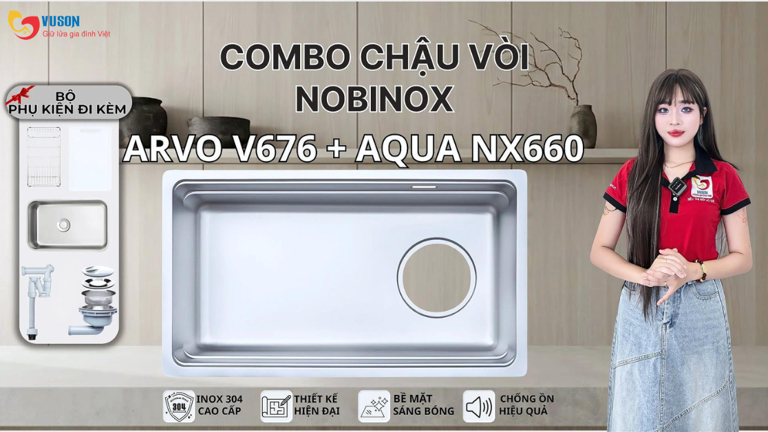 Đánh Giá Bộ Chậu Vòi Nobinox ARVO V676 Và AQUA NX660N