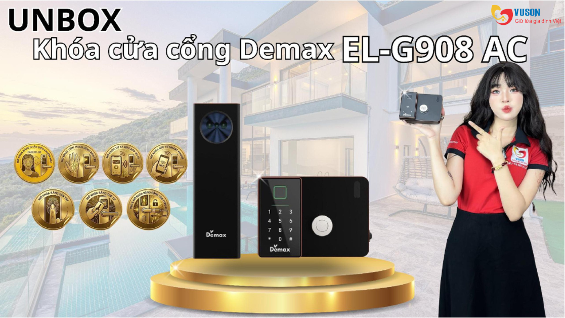 Đánh Giá Khóa Cổng Thông Minh Demax EL-G908 AC CNC