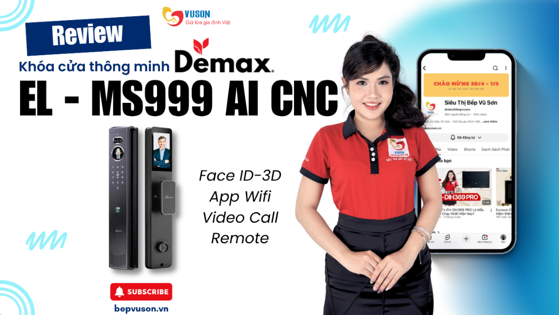 Review khóa điện tử Demax EL-MS999 AI CNC thực tế