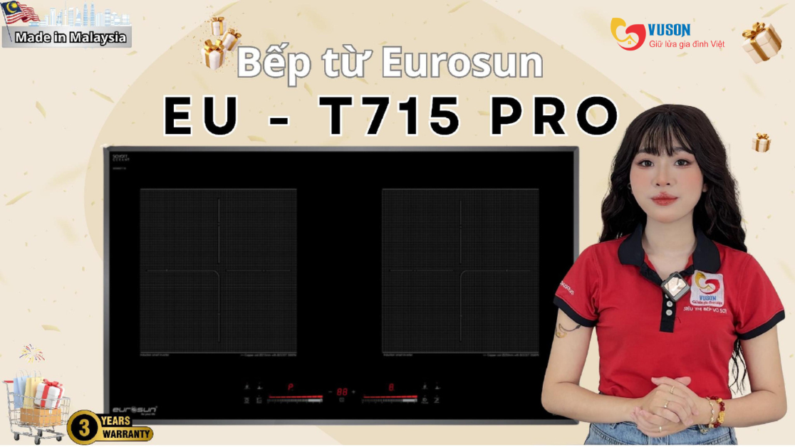 Bếp từ Eurosun EU-T715Pro – Giải pháp nấu nướng hiện đại, tiết kiệm điện cho mọi gia đình
