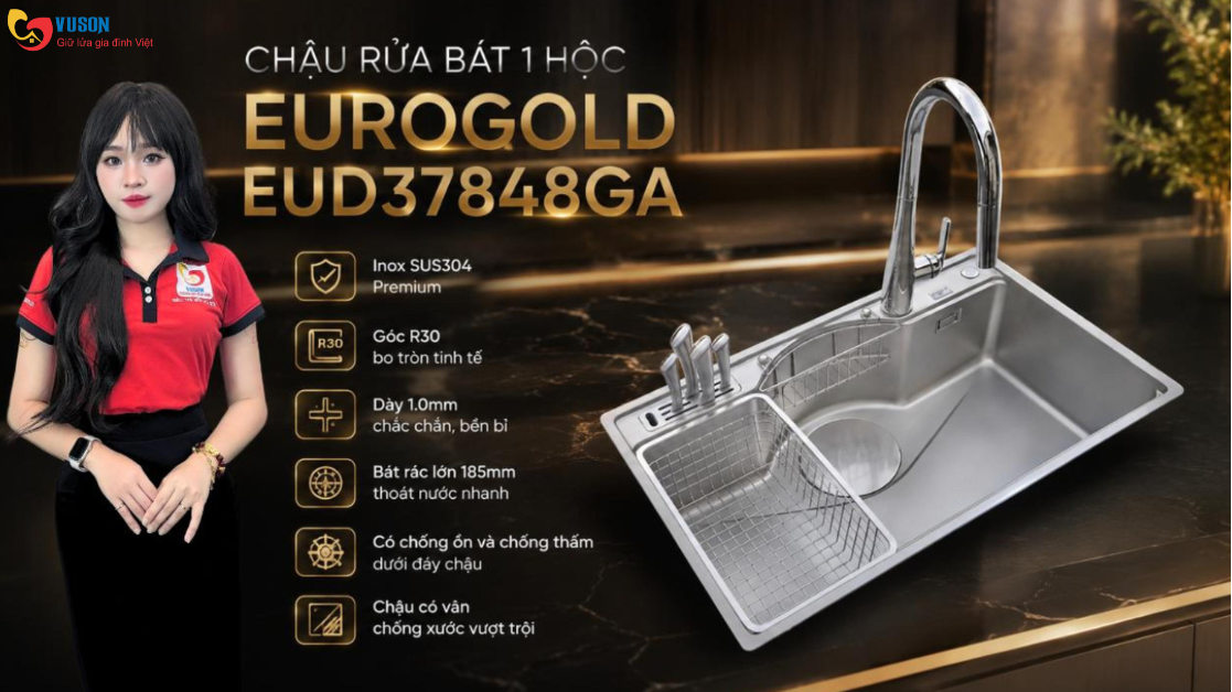 Chậu Rửa Bát Eurogold EUD37848GA: Đánh Giá Chi Tiết