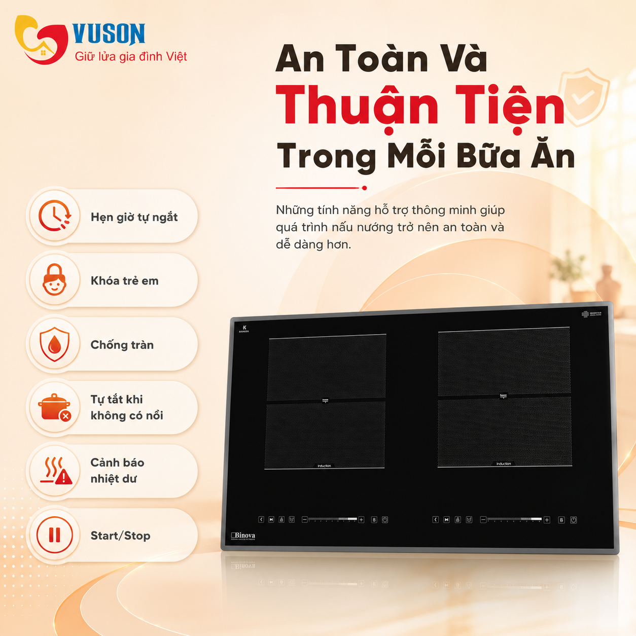 Bếp từ Binova BI-509Plus Series 6