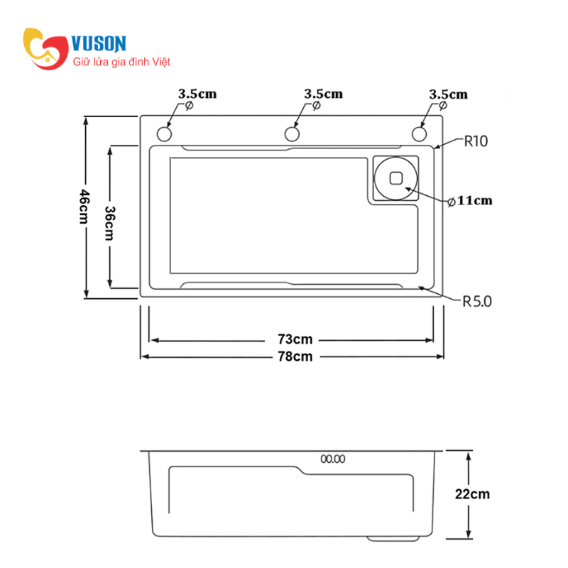 Chậu rửa bát Binova CBI-7846