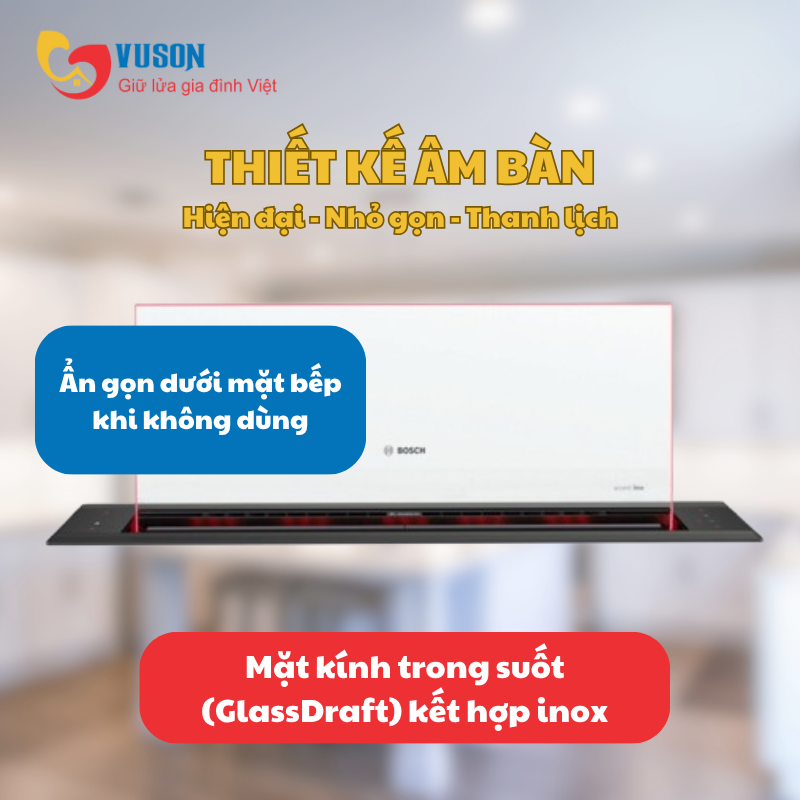 Máy hút mùi âm bàn Bosch DDW88MM66 Series 8