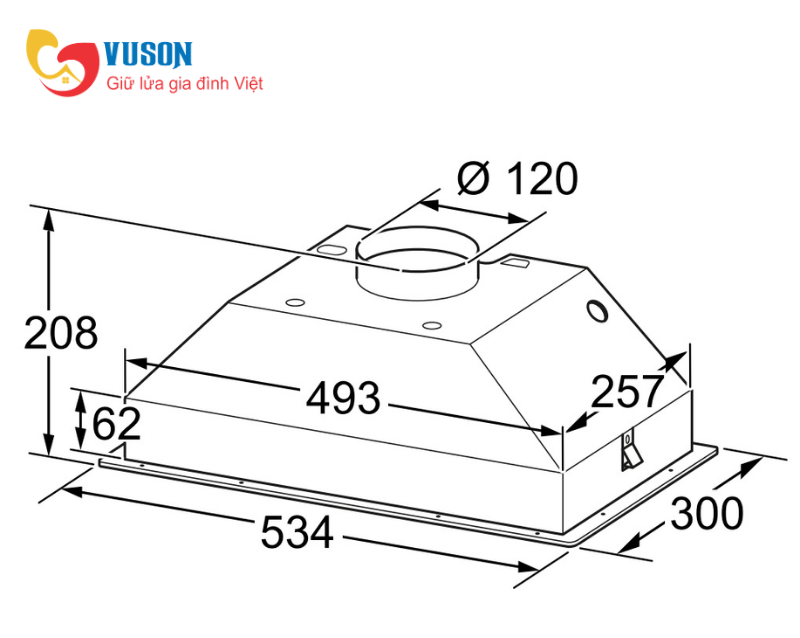 MÁY HÚT MÙI ÂM TRẦN BOSCH DLN53AA70 SERI 2 53CM MODEL 2025