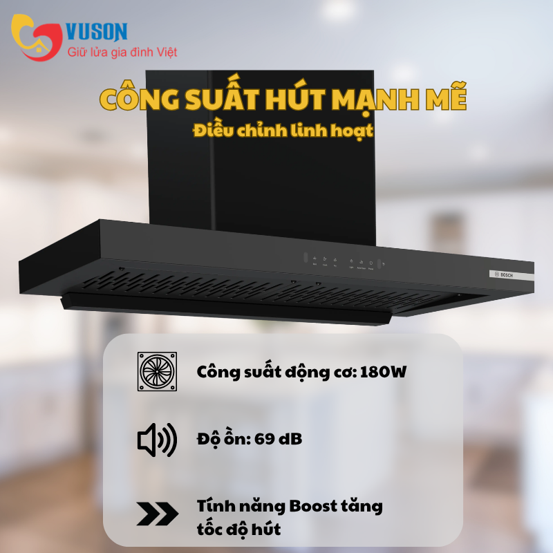 MÁY HÚT MÙI ÁP TƯỜNG BOSCH DWB98IJ60I SERI 4 90CM