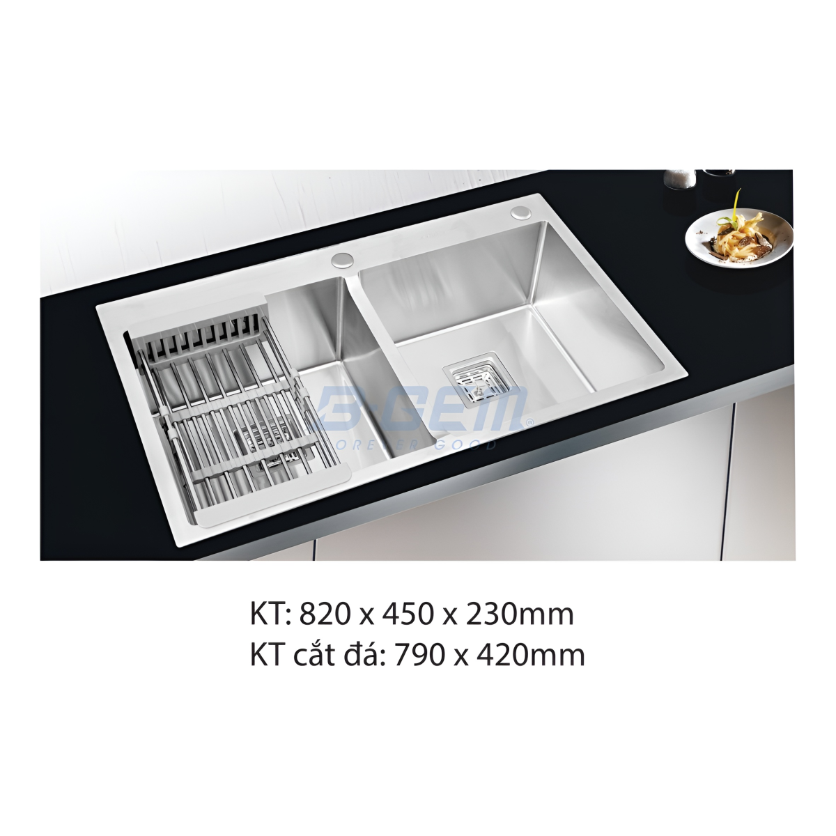 Chậu rửa bát B-Gem BG-8245V (XẢ VUÔNG)