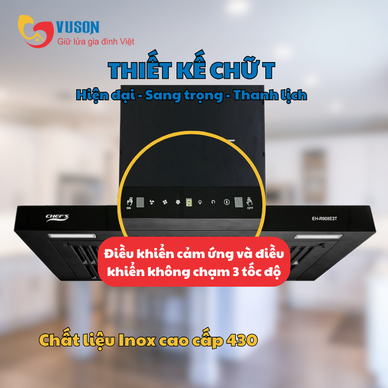 Máy hút mùi Chef's EH-R908E3T