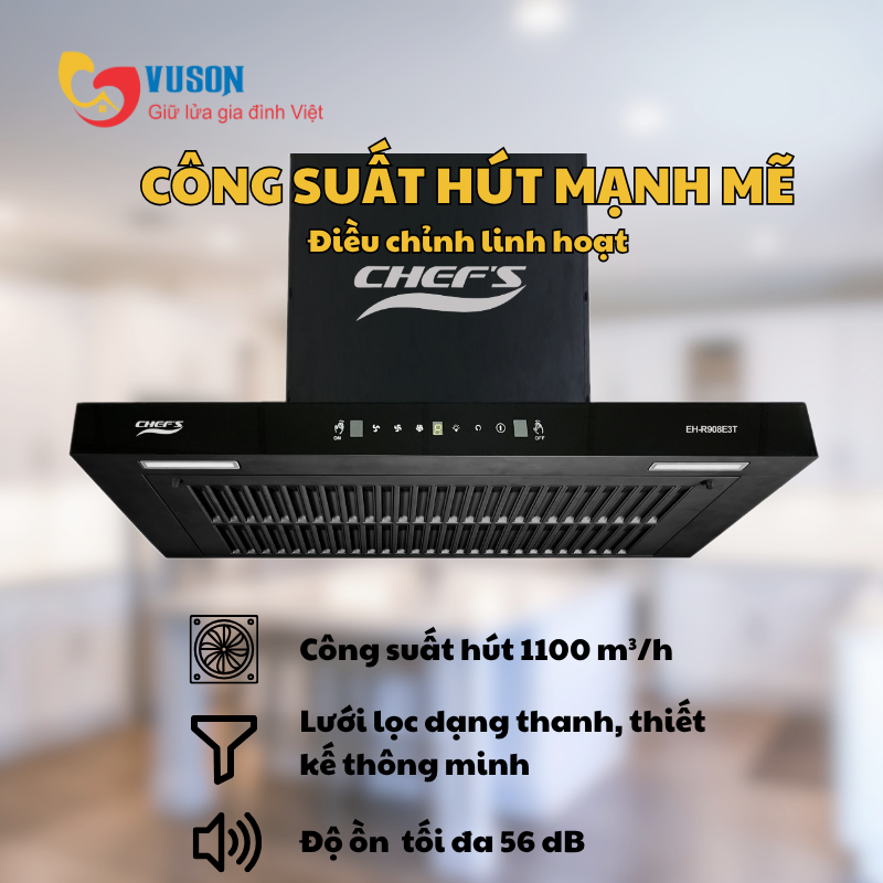 Máy hút mùi Chef's EH-R908E3T