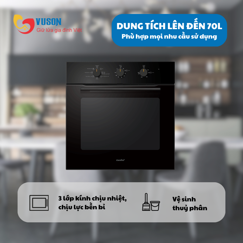 Lò nướng âm tủ Comfee CO-AC70KB