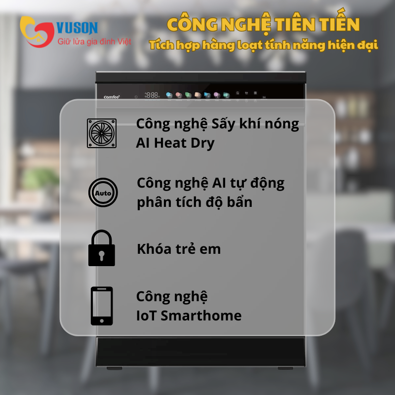Máy rửa bát Comfee CDWEF1533GB-WU-VN