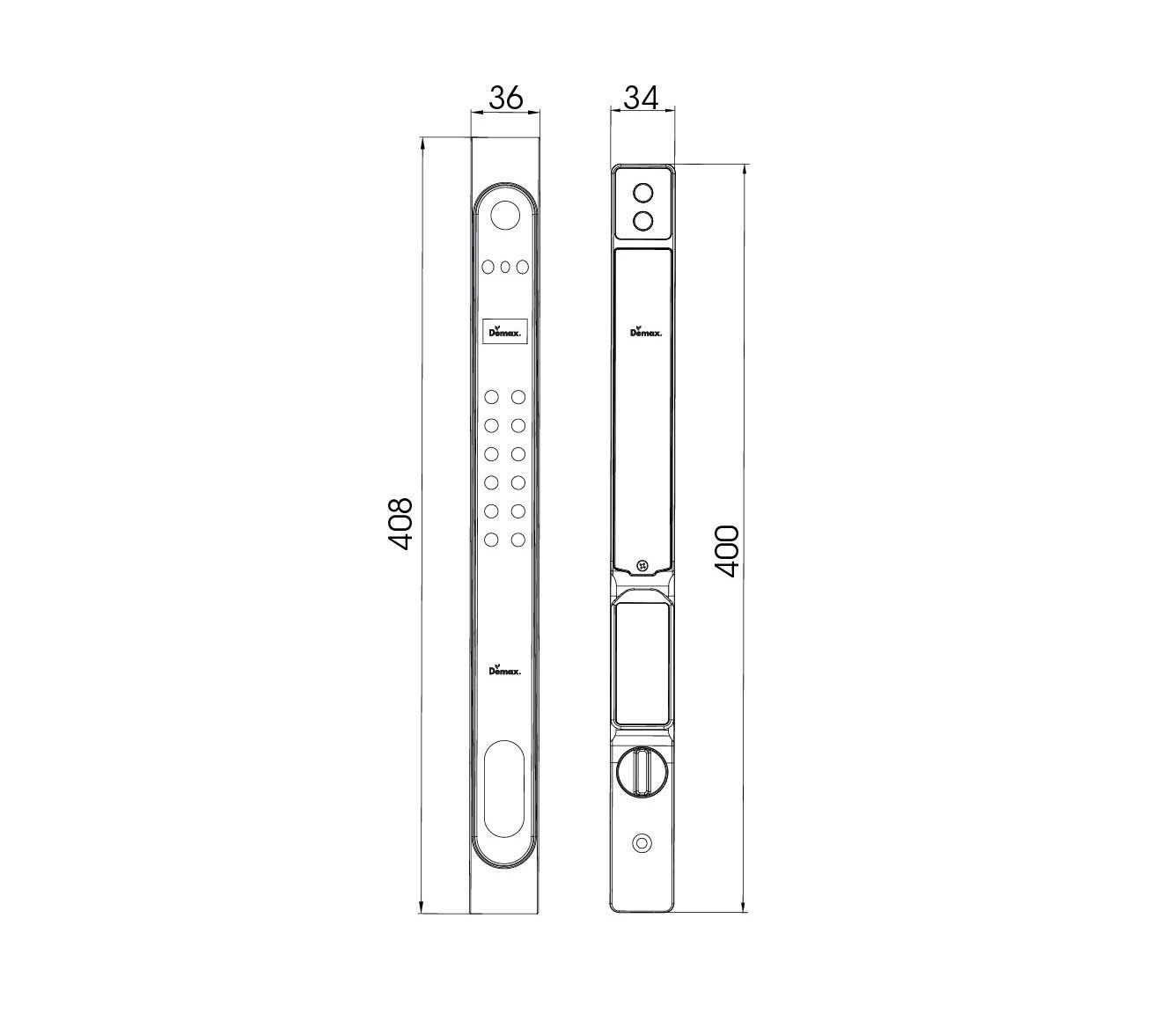 Thông số kỹ thuật khóa vân tay cửa nhôm Demax EL998 GS CNC