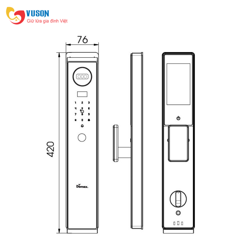Khóa cửa thông minh Demax EL-C999 BN (FACE ID-3D)