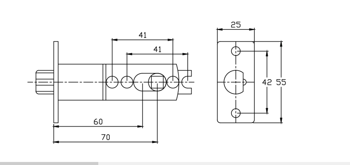 Kích thước Khóa cửa thông phòng Demax SL106 BL