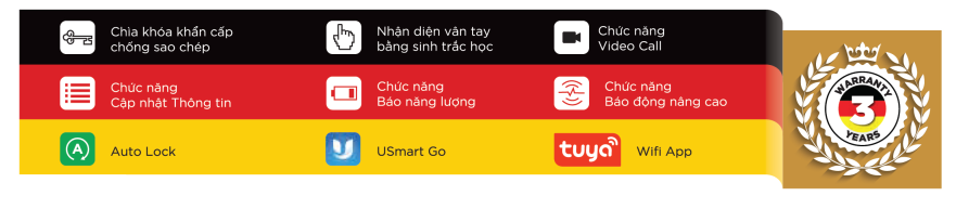 thông số Khóa vân tay cửa nhôm SL588 BL App WIfi