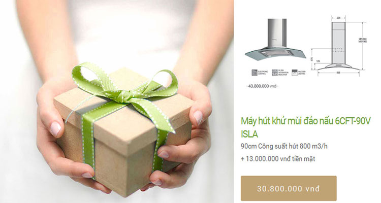  Tiết kiệm 13 triệu đồng khi mua máy hút mùi Fagor 6CFT-90VISLA