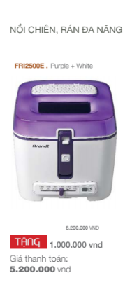 nồi chiên rán đa năng Siêu tiết kiệm khi mua nồi chiên rán đa năng Brandt