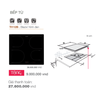 bếp từ brandt Khuyến mại cực “hot” khi mua bếp từ Brandt TI112B