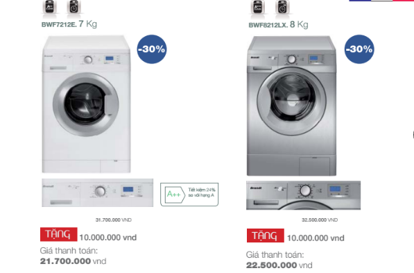 máy giặt brandt Giảm 30% khi mua máy giặt lồng ngang Brandt dịp cuối năm