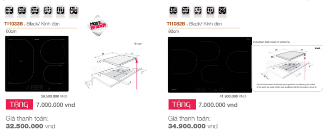 bếp từ brandt Bếp Vũ Sơn siêu giảm giá đến 7 triệu đồng nhiều model bếp từ Brandt