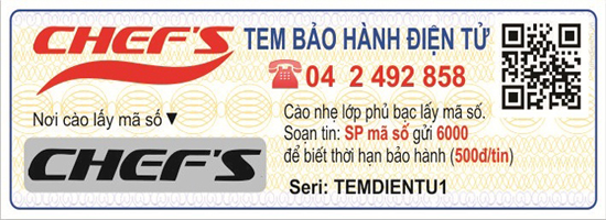 Thời gian bảo hành bếp từ Chefs chính hãng của nhà sản xuất Thời gian bảo hành bếp từ Chefs chính hãng của nhà sản xuất