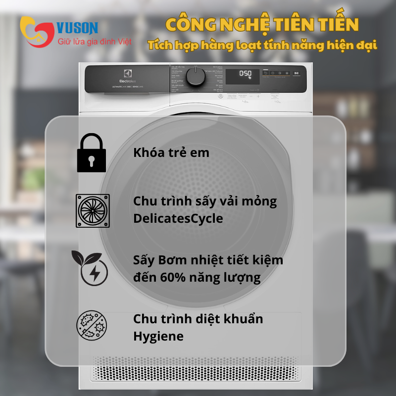 Máy sấy quần áo Electrolux EDH803J5WC