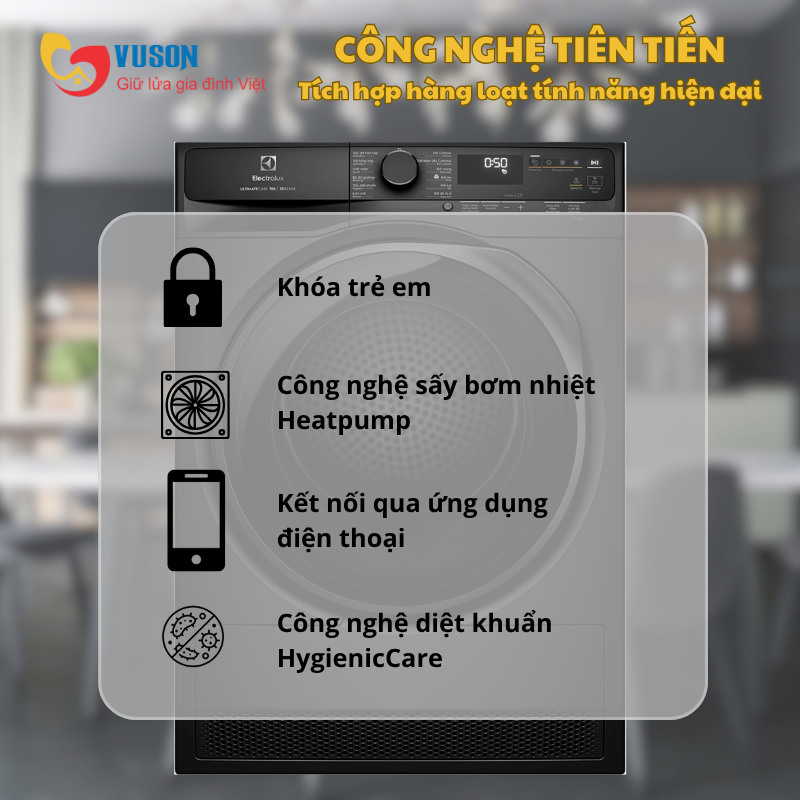 Máy sấy quần áo Electrolux EDH903R7SC