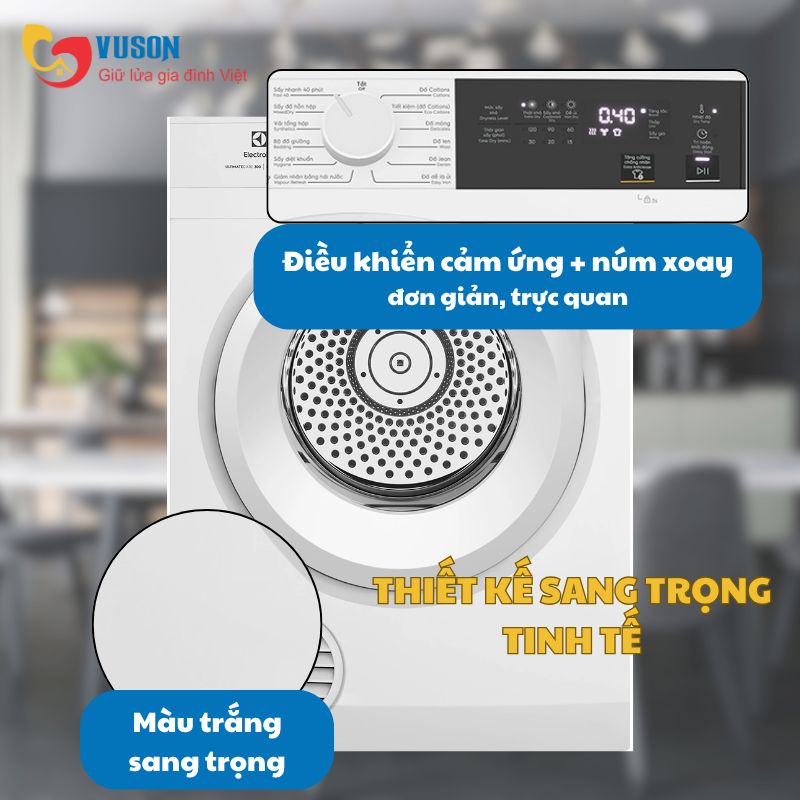 Máy sấy quần áo Electrolux EDS904H3WC