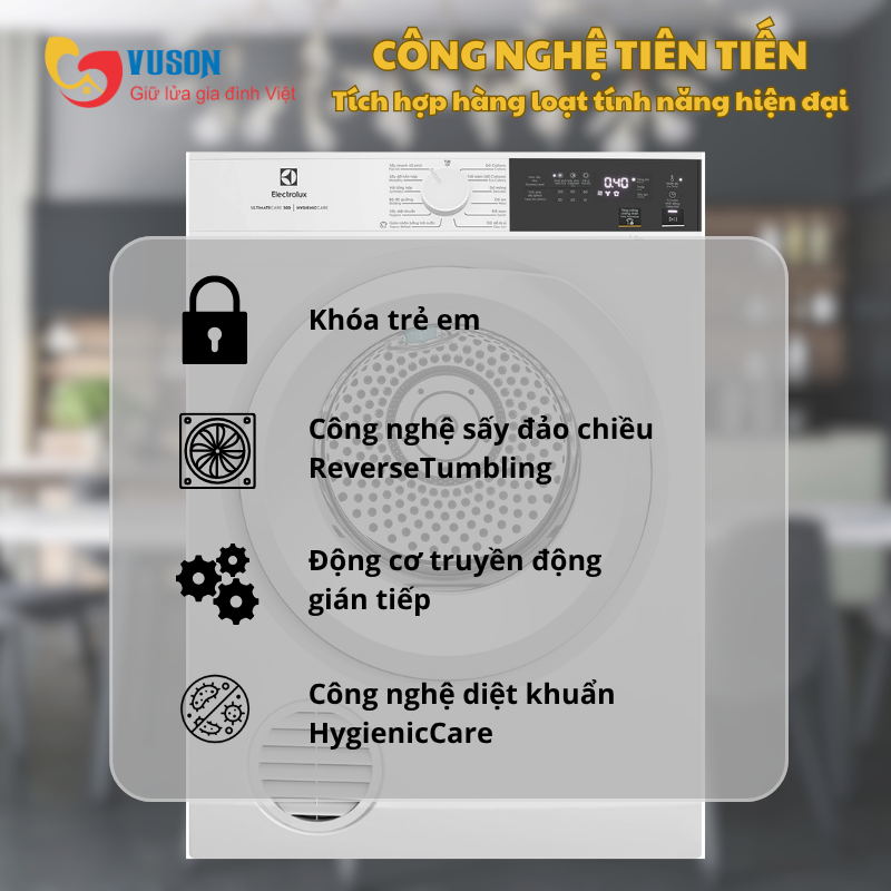 Máy sấy quần áo Electrolux EDS904H3WC