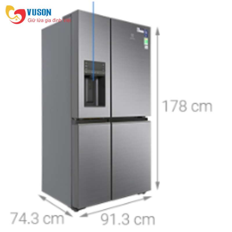 Tủ lạnh 4 cánh Electrolux EQE6879A-B
