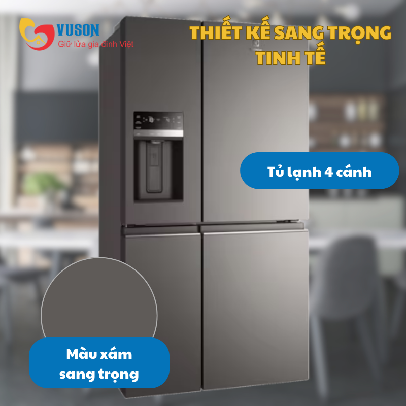 Tủ lạnh 4 cánh Electrolux EQE6879A-B