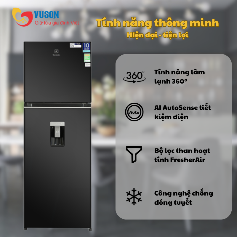 Tủ lạnh Electrolux ETB3460L-B