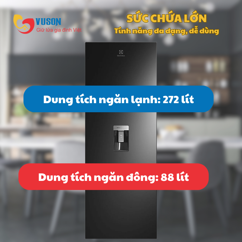 Tủ lạnh Electrolux ETM3440L-B