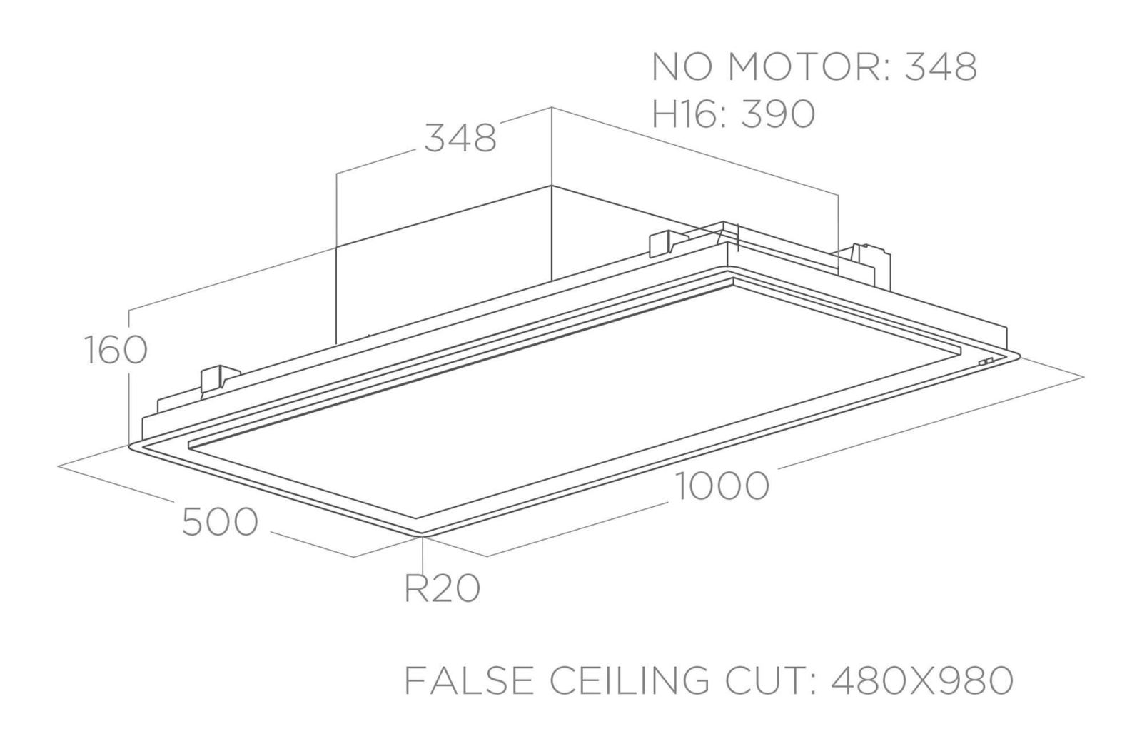 Máy hút mùi Elica ILLUSION H16 WH/A/100 (Motor kèm máy / Màu trắng)