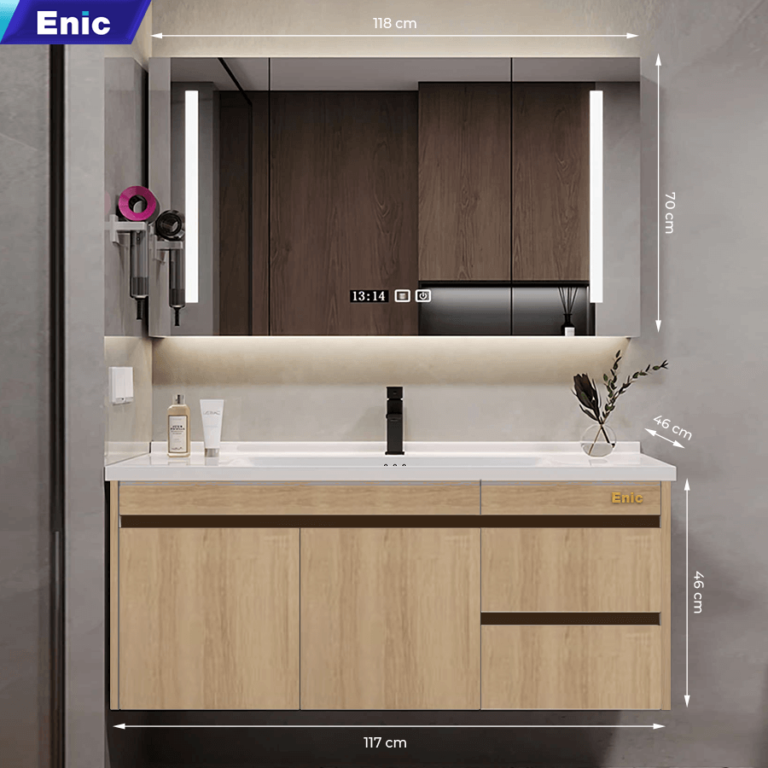 Tủ phòng tắm thông minh Enic ST01 (120cm - Gương thông minh màu gỗ)