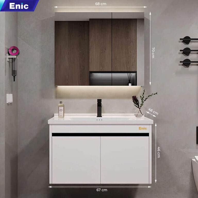 Tủ phòng tắm thông minh Enic ST01 (80cm - Gương thường màu trắng)