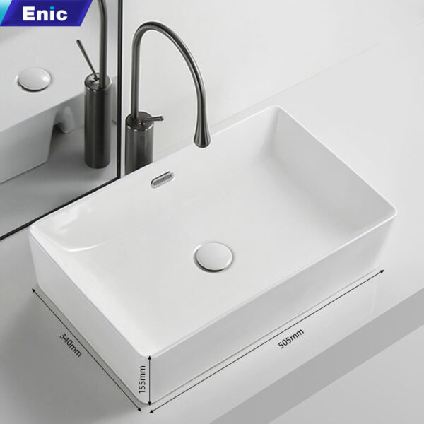 Chậu rửa Lavabo để bàn Enic S6 - 1002 Trắng